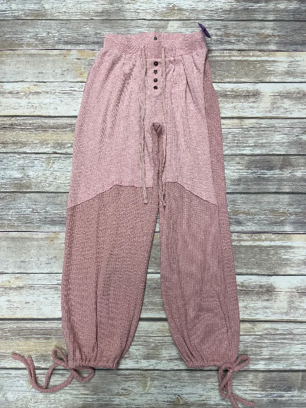 Vintage corduroy pants for retro style vibes -Pink Pants Lounge Pol, Size S