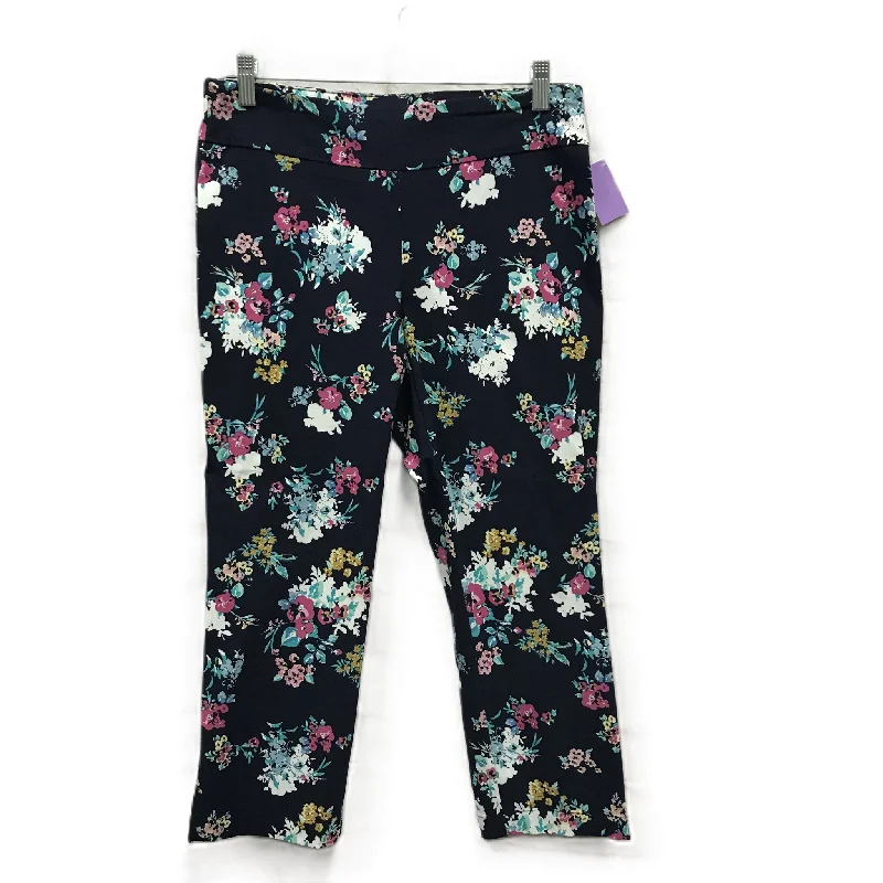 Tailored khaki pants for smart casual attire -Floral Print Pants Cropped By Van Heusen, Size: 6