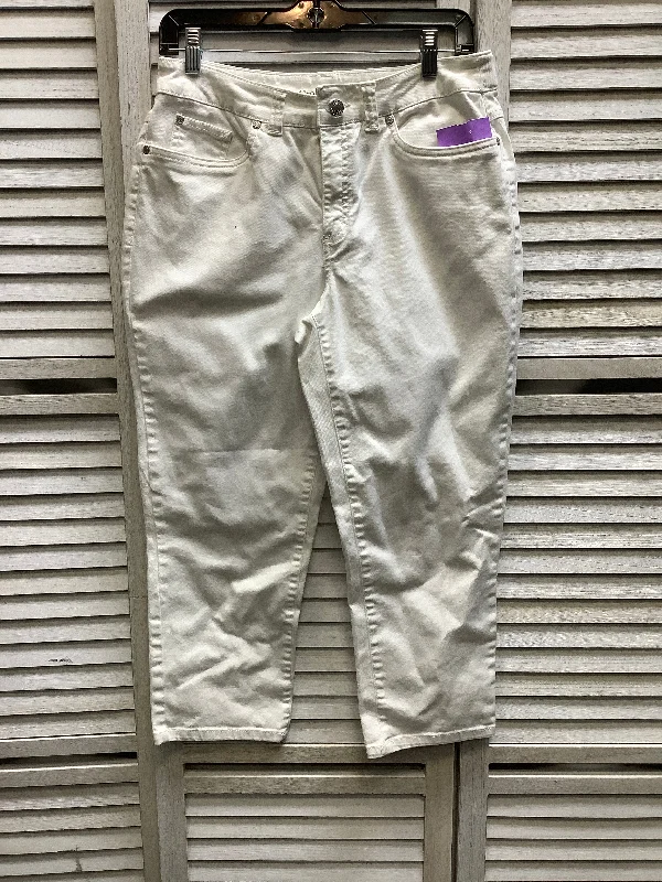 Heavy-duty ripstop pants for extreme hiking durability -White Pants Cropped Croft And Barrow, Size 8