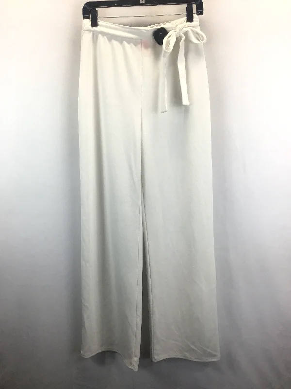 Lightweight travel pants with wrinkle-free fabric -White Pants Dress Top Moda, Size L