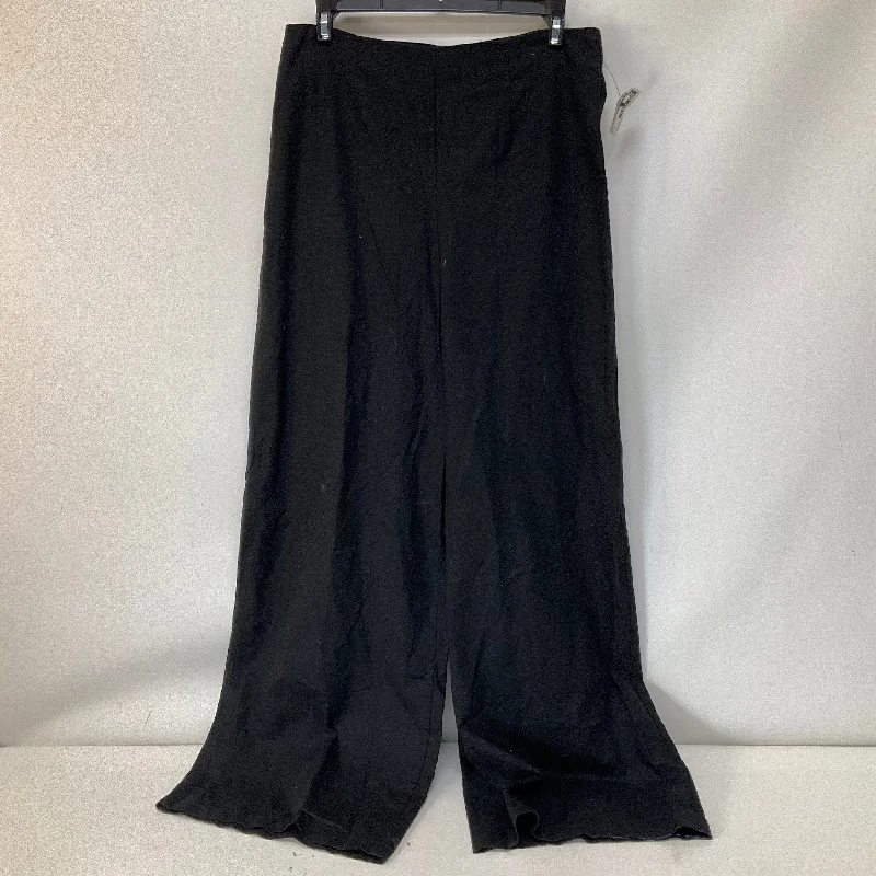 Elegant palazzo pants for formal party outfits -Black Pants Linen Cmb, Size 8