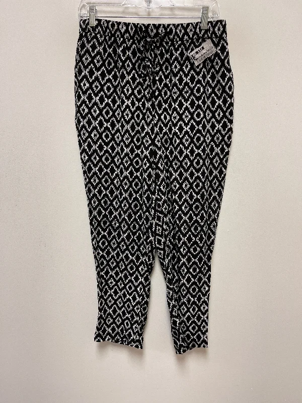 Warm flannel pants for chilly morning lounging -Black & White Pants Other Tahari By Arthur Levine, Size 8