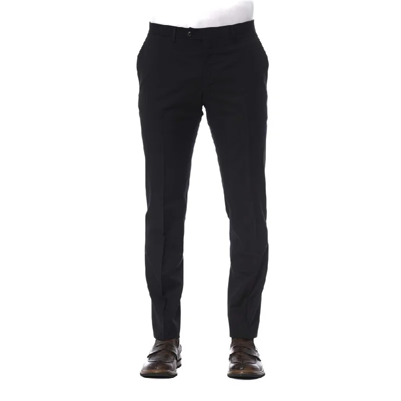 Designer leather pants for high-fashion nightwear -Trussardi Elegant  Wool Trousers for Men's Men