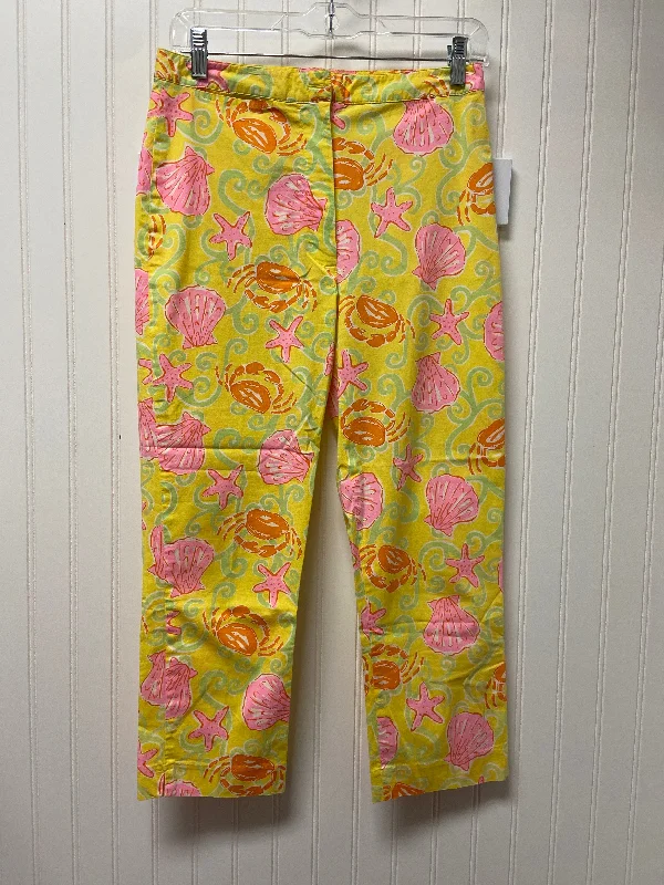 Breathable cotton pants for all-day summer ease -Yellow Pants Cropped Lilly Pulitzer, Size 2