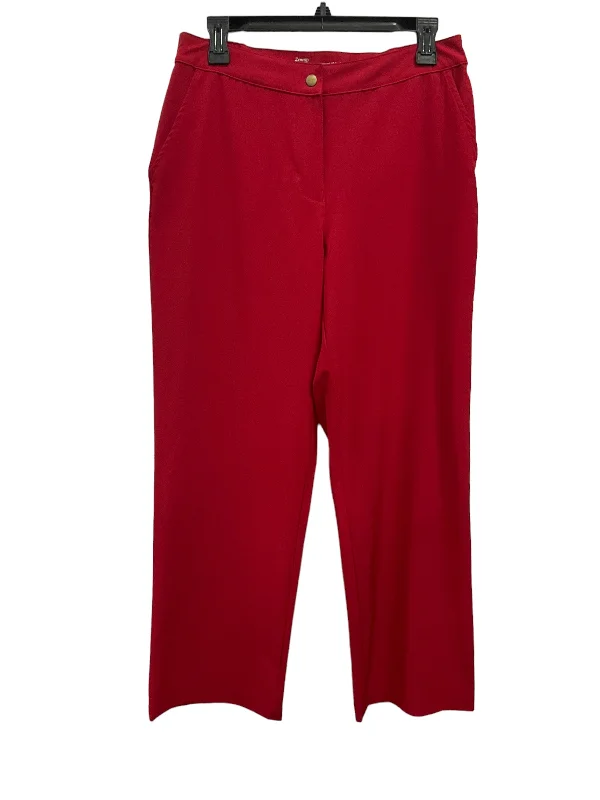 Athletic track pants for running training days -Red Pants Dress Zenergy By Chicos, Size 8