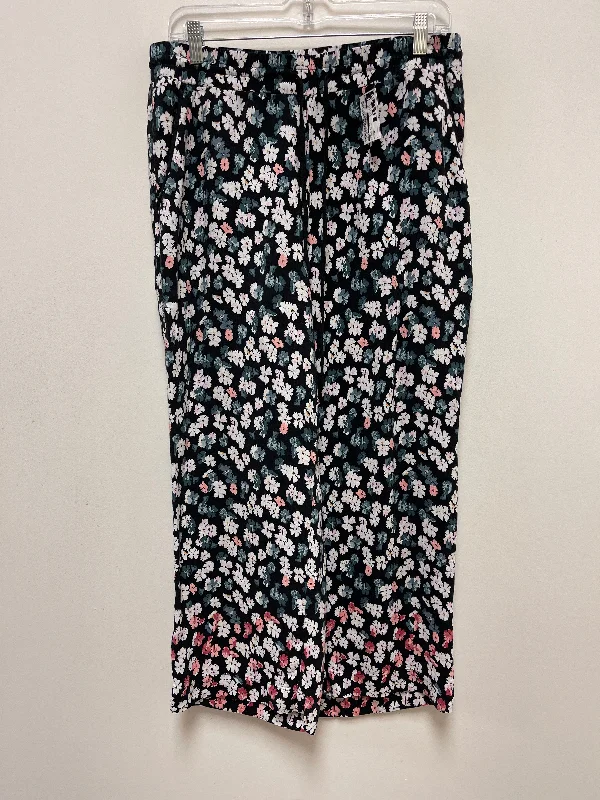 Elegant palazzo pants for formal party outfits -Floral Print Pants Other Loft, Size M