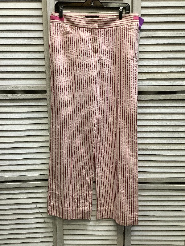 Quick-dry travel pants for adventurous globetrotters -Striped Pattern Pants Wide Leg Bcbgmaxazria, Size 8