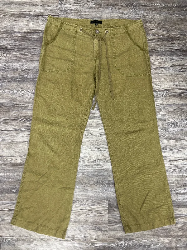 Tailored wool pants for sharp winter dressing -Green Pants Linen Sanctuary, Size 30