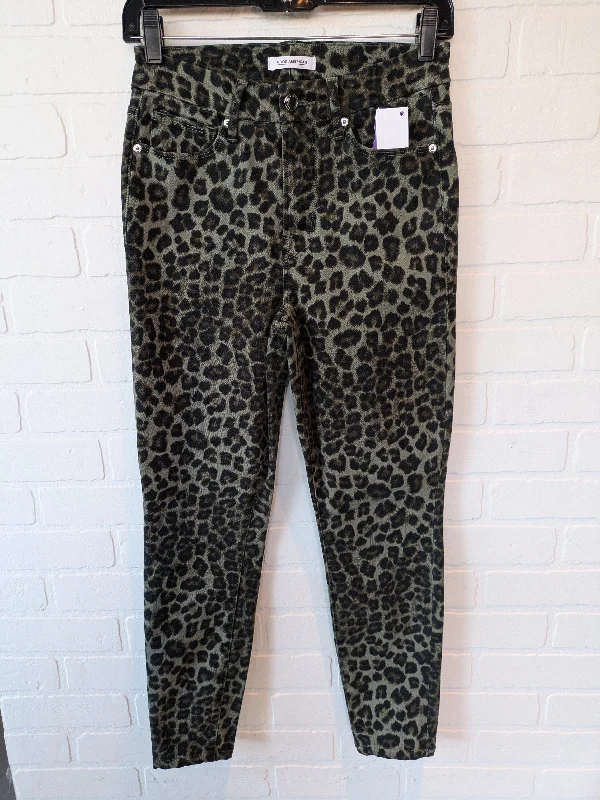 Casual khaki pants for weekend errand runs -Animal Print Pants Cropped Good American, Size 4