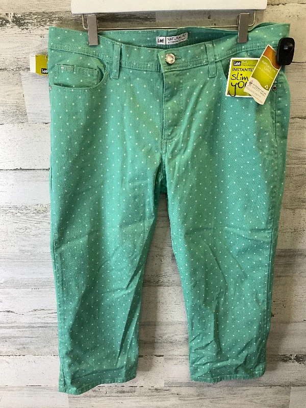 Formal suit pants for wedding guest elegance -Green Pants Cropped Lee, Size 16