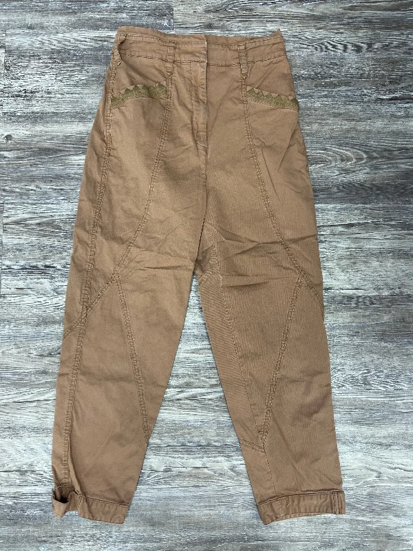 Stretch twill pants for flexible office comfort -Tan Pants Cargo & Utility Anthropologie, Size 2