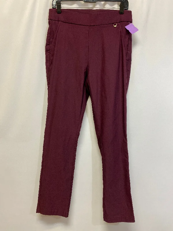 Windproof pants for chilly outdoor activities -Mauve Pants Dress Rafaella, Size 8