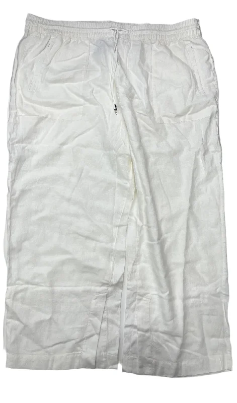 High-waisted skinny pants for trendy women’s fashion -White Pants Palazzo Athleta NWT, Size 22