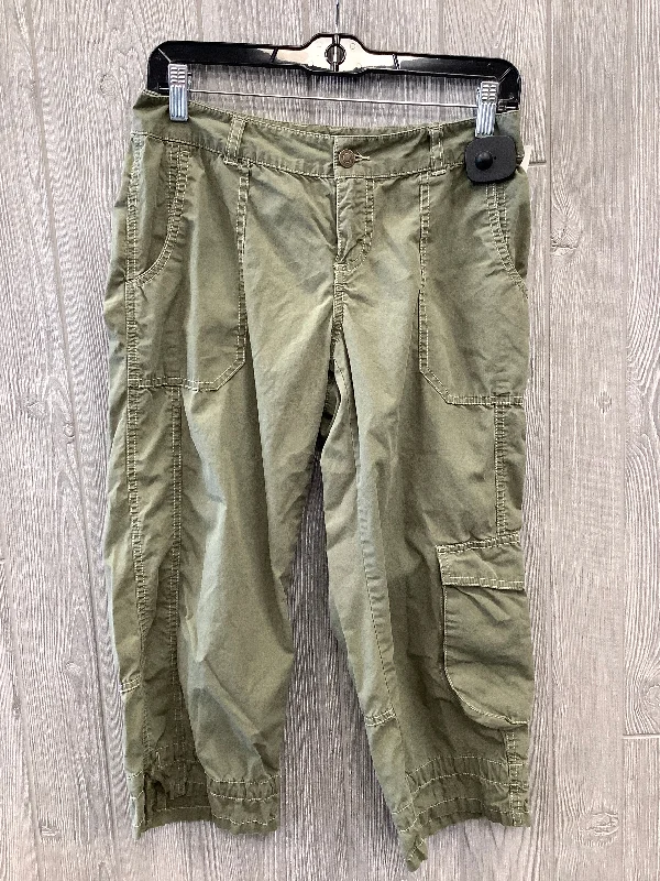 Flowy linen pants for relaxed tropical vacations -Green Pants Cargo & Utility Moda Intl, Size 4