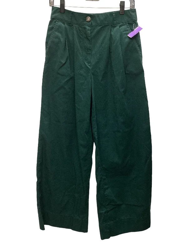 Retro bell-bottom pants for 70s-inspired fashion -Green Pants Dress Loft, Size 0