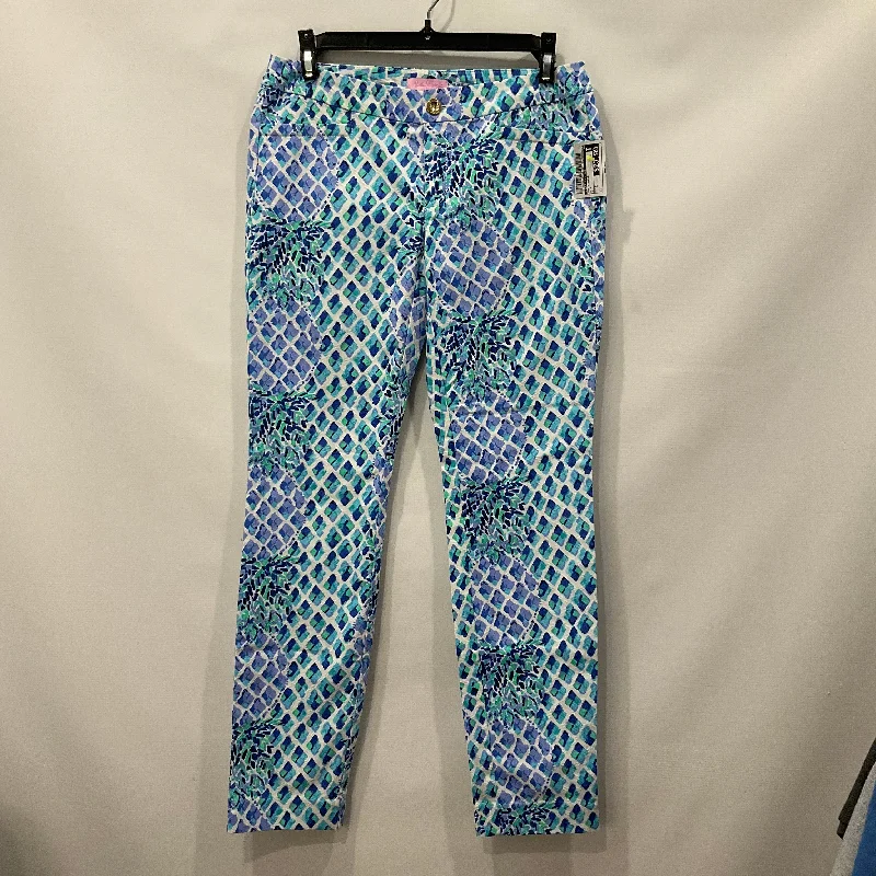 Vintage high-waisted pants for nostalgic wardrobe charm -Blue Pants Ankle Lilly Pulitzer, Size 2