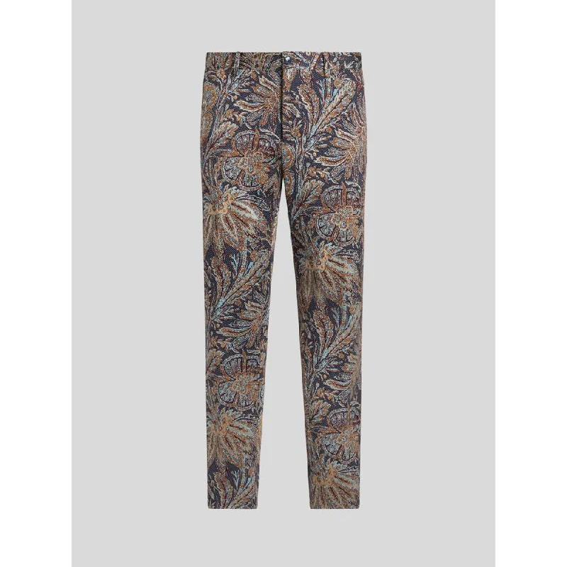 Affordable denim pants for everyday rugged use -JERSEY JACQUARD TROUSERS