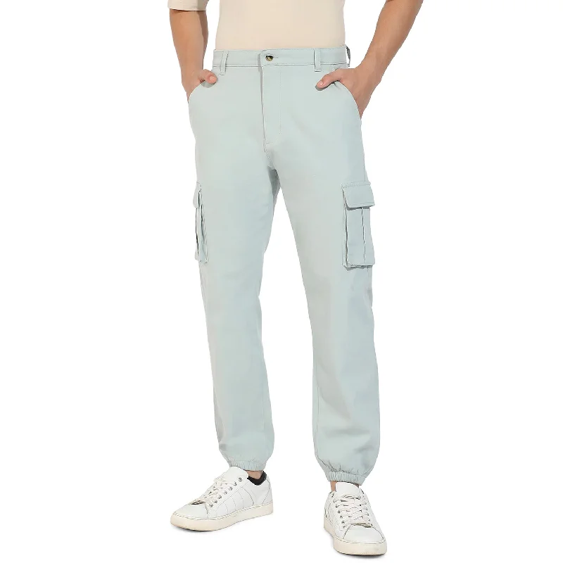 Soft stretch pants for all-day wear ease -Solid Cargo Trousers