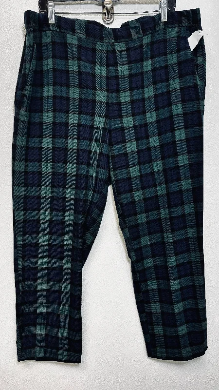 Relaxed fit pants for laid-back comfort wear -Plaid Pants Ankle Old Navy O, Size 16