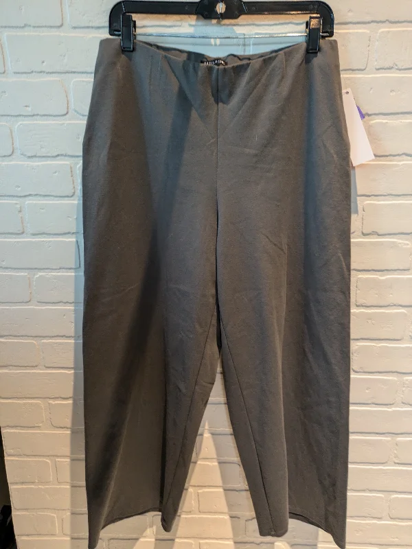 High-rise flare pants for vintage chic appeal -Grey Pants Wide Leg Eileen Fisher, Size 8