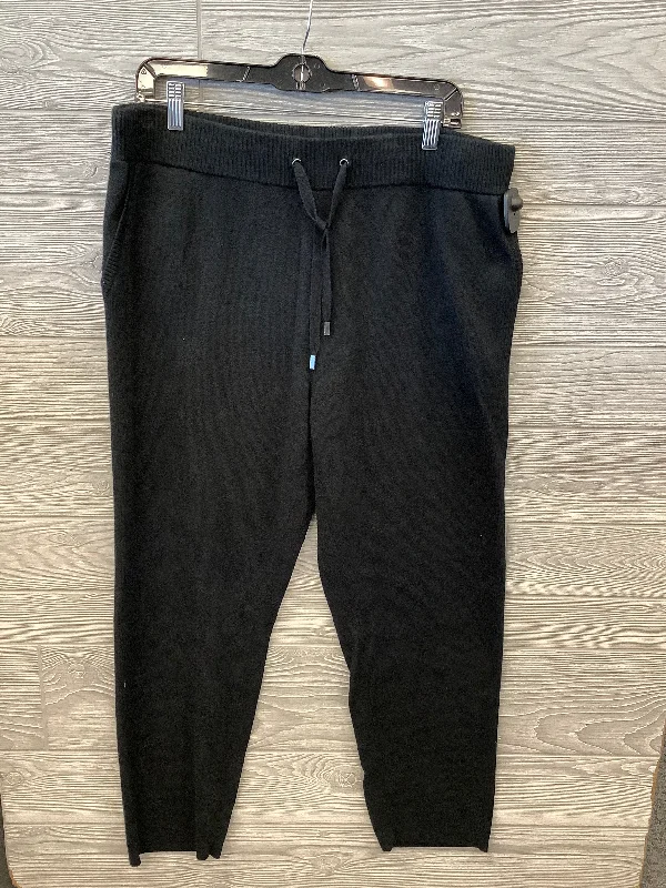 Warm flannel pants for chilly morning lounging -Black Pants Lounge Chicos, Size 12