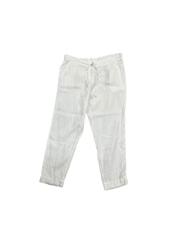 Relaxed chino pants for casual Friday offices -White Pants Linen Tommy Bahama, Size M