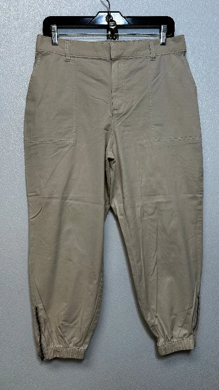 Breathable chino pants for warm climate comfort -Beige Pants Joggers Loft O, Size Petite Large