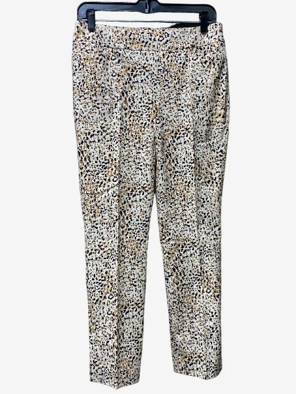 Weather-resistant pants for unpredictable climate needs -Animal Print Pants Dress Chicos, Size 4