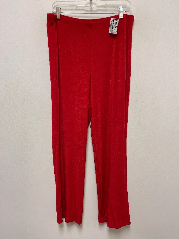 Tailored dress pants for professional office meetings -Red Pants Wide Leg Chicos, Size 12