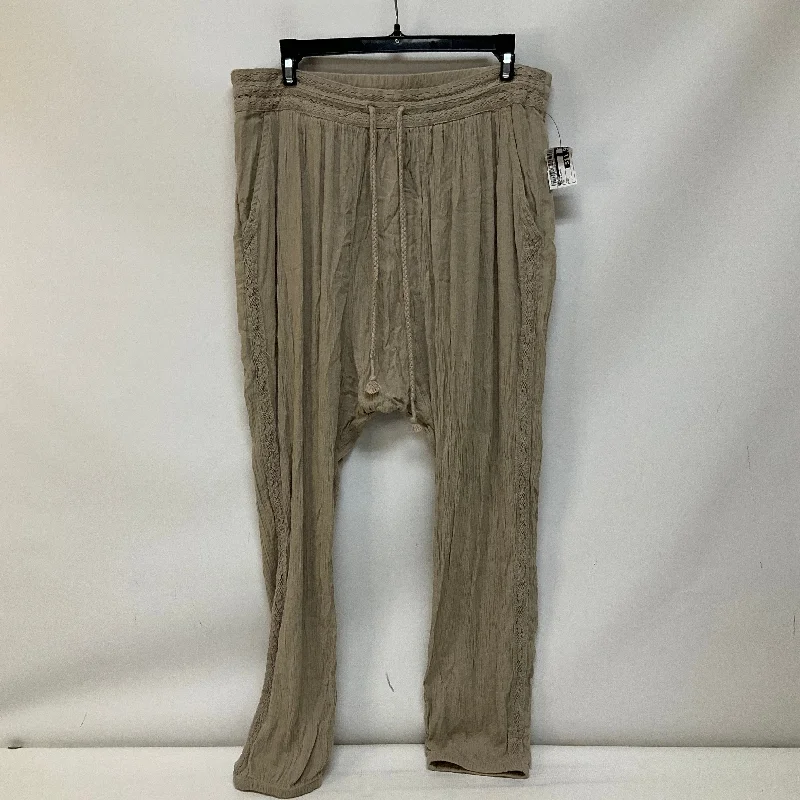 Breathable mesh pants for hot weather sports -Tan Pants Linen Aerie, Size L