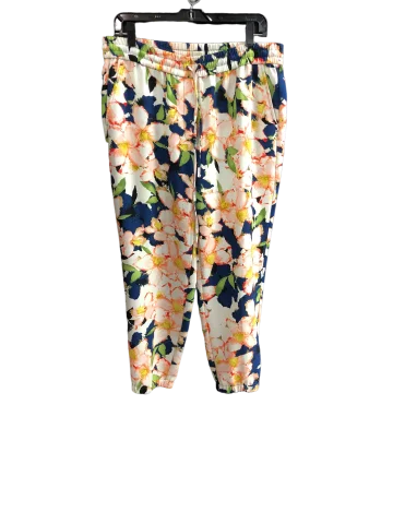 Comfortable stretch pants for casual daily wear -Floral Pants Joggers J Crew O, Size 12