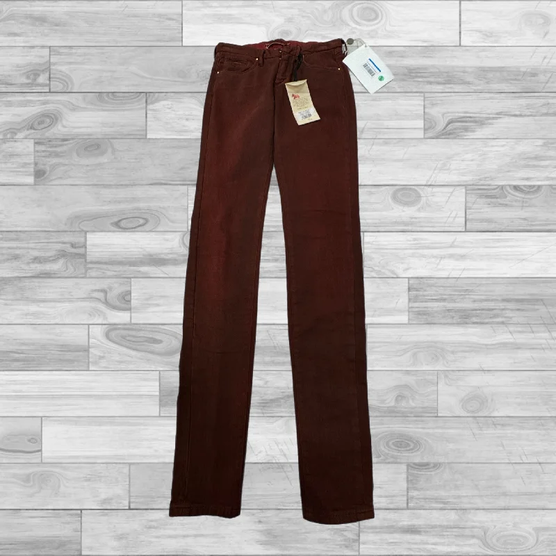 Stylish flare pants for retro party looks -Burgundy Pants Ankle Cmc, Size 0