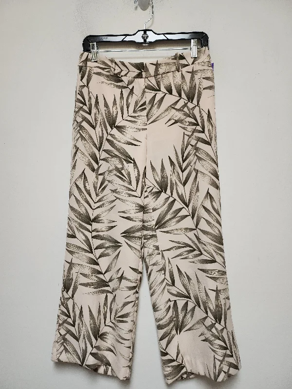 Stretch twill pants for flexible office comfort -Tropical Print Pants Wide Leg Ann Taylor, Size 0