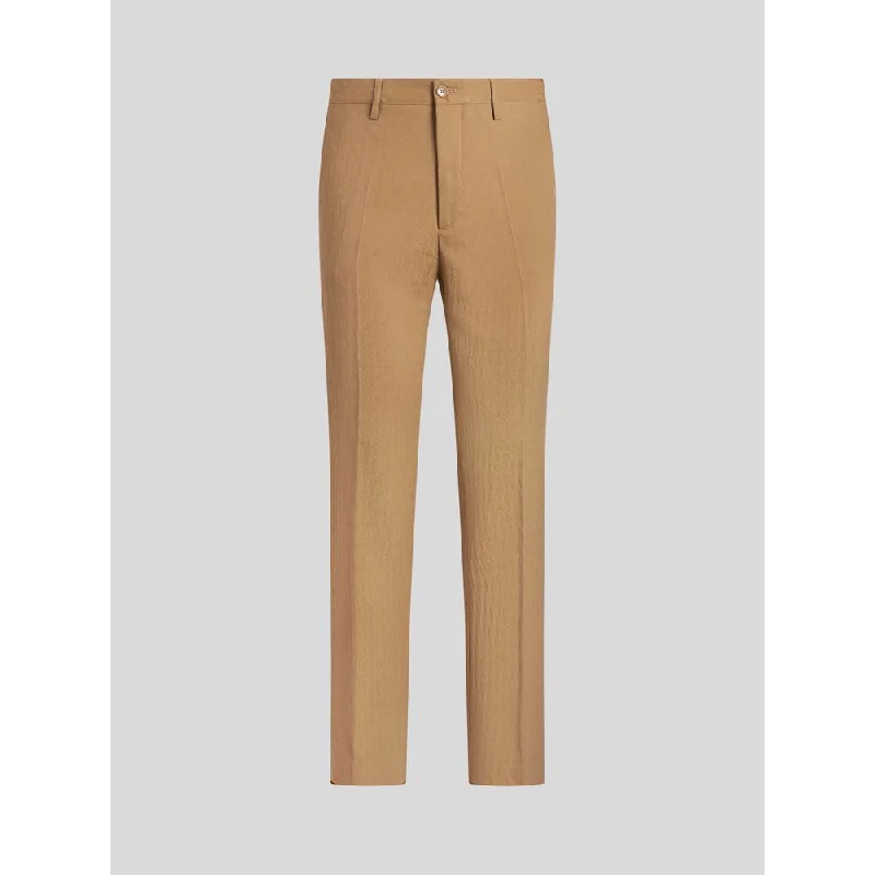 Durable canvas pants for heavy-duty work use -JACQUARD TROUSERS