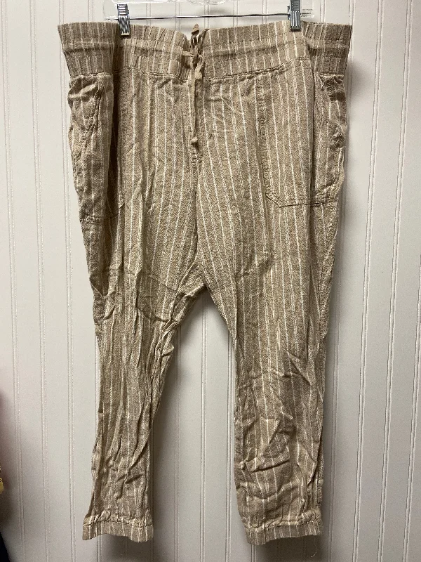 Relaxed chino pants for casual Friday offices -Beige Pants Cropped Briggs, Size 22w