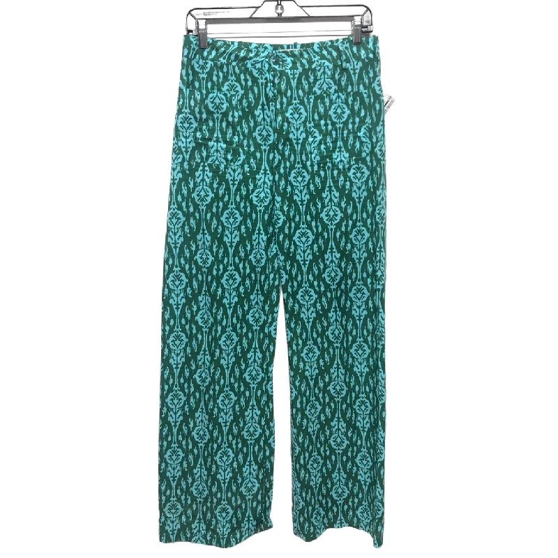 Stylish cropped pants for warm season trends -Blue & Green Pants Wide Leg Zara, Size S