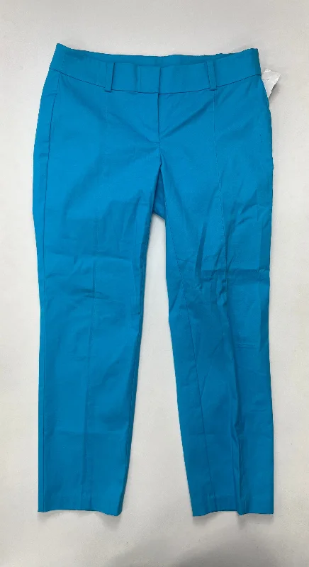 Breathable cotton pants for all-day summer ease -Turquoise Pants Cropped Ann Taylor, Size 4