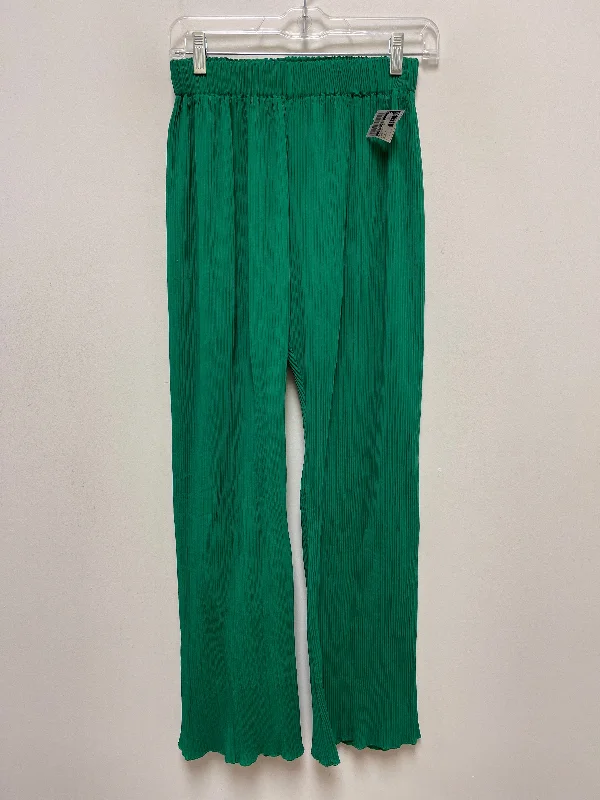 Eco-friendly hemp pants for sustainable clothing choices -Green Pants Wide Leg Clothes Mentor, Size 4