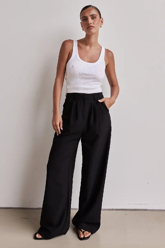 Classic wool pants for cold weather elegance -Logan Pant (Black)