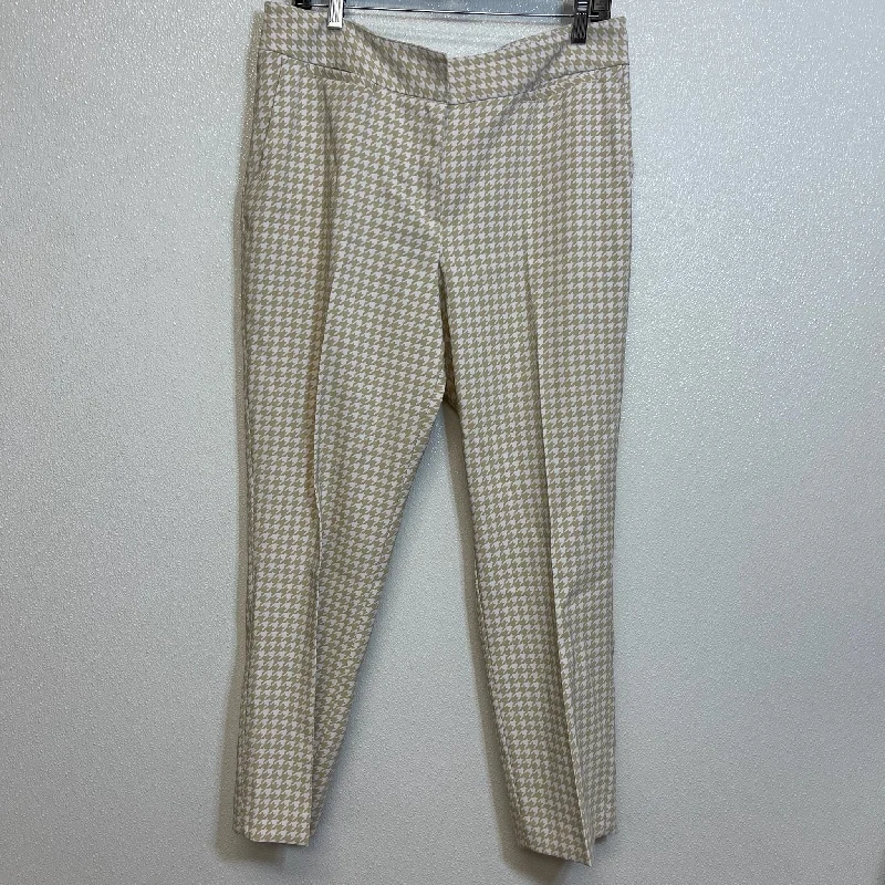 Retro bell-bottom pants for 70s-inspired fashion -Houndstooth Pants Ankle Cmf, Size 12