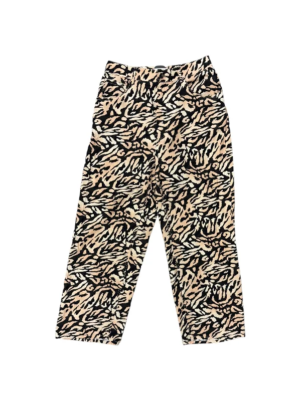 Luxury silk pants for glamorous evening wear -Animal Print Pants Wide Leg Clothes Mentor, Size 8