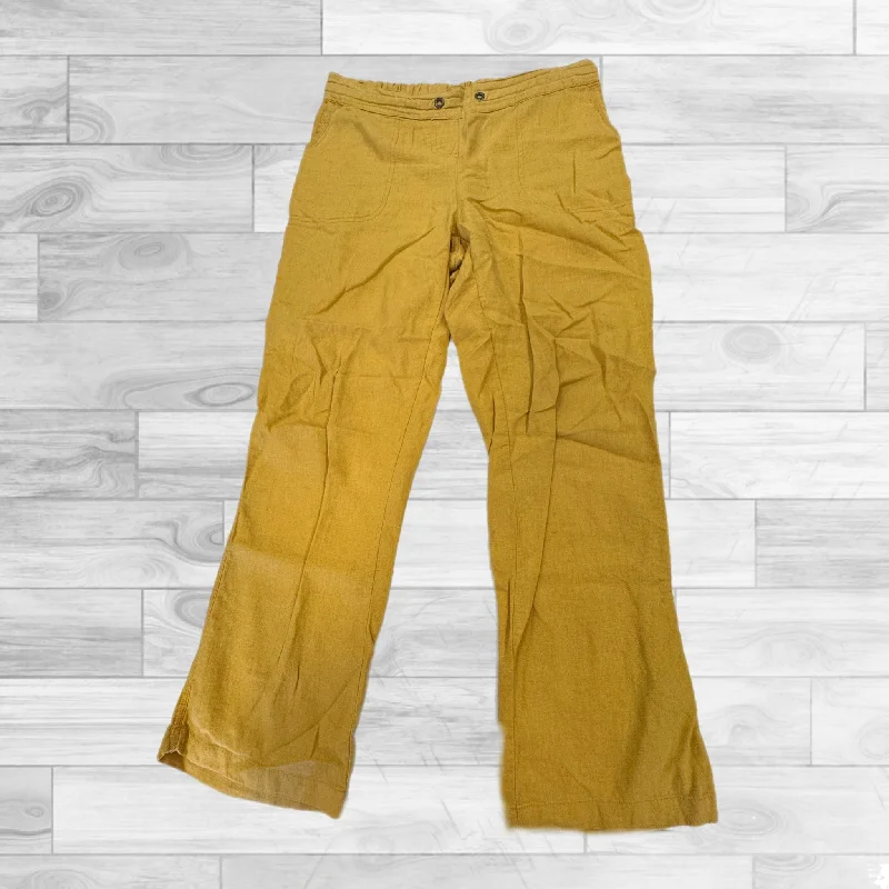 Quick-dry cargo pants for fishing trip practicality -Yellow Pants Linen Per Se, Size M