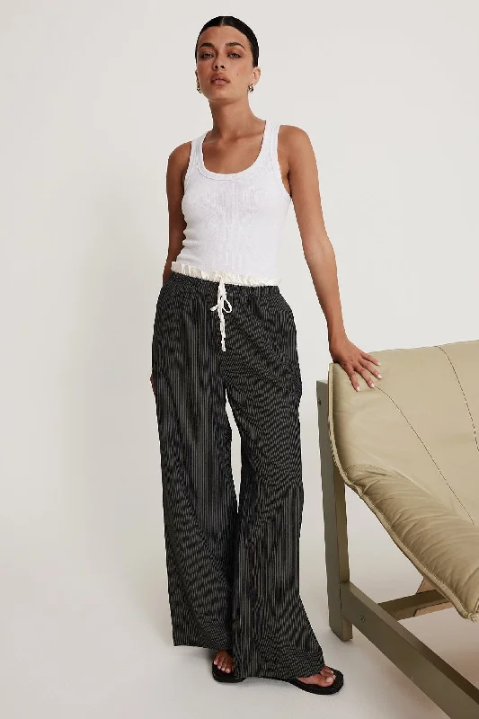 Elegant wide-leg pants for upscale dinner dates -Belle Pant (Grey)