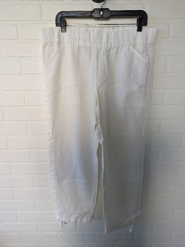 Breathable linen pants for hot summer days -White Pants Wide Leg J. Jill, Size 8