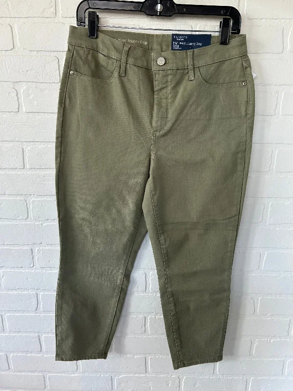 Tailored wool pants for sharp winter dressing -Green Pants Cropped Talbots, Size 10petite