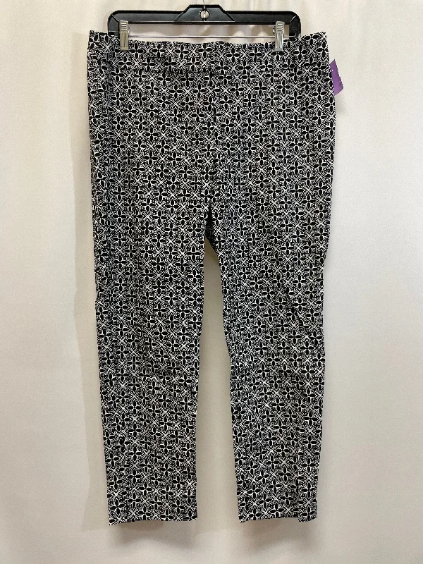 Soft velvet pants for cozy holiday outfits -Black & White Pants Dress Talbots, Size 14petite