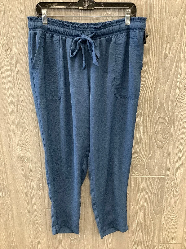 Lightweight culottes pants for summer fashion flair -Blue Pants Dress Soho Design Group, Size 12