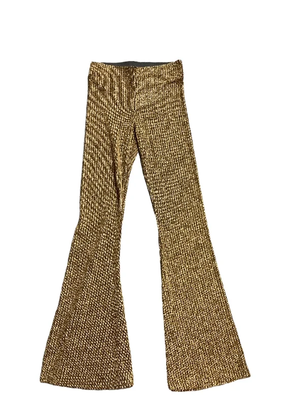 Eco-friendly hemp pants for sustainable clothing choices -Gold Pants Wide Leg Mumu, Size M