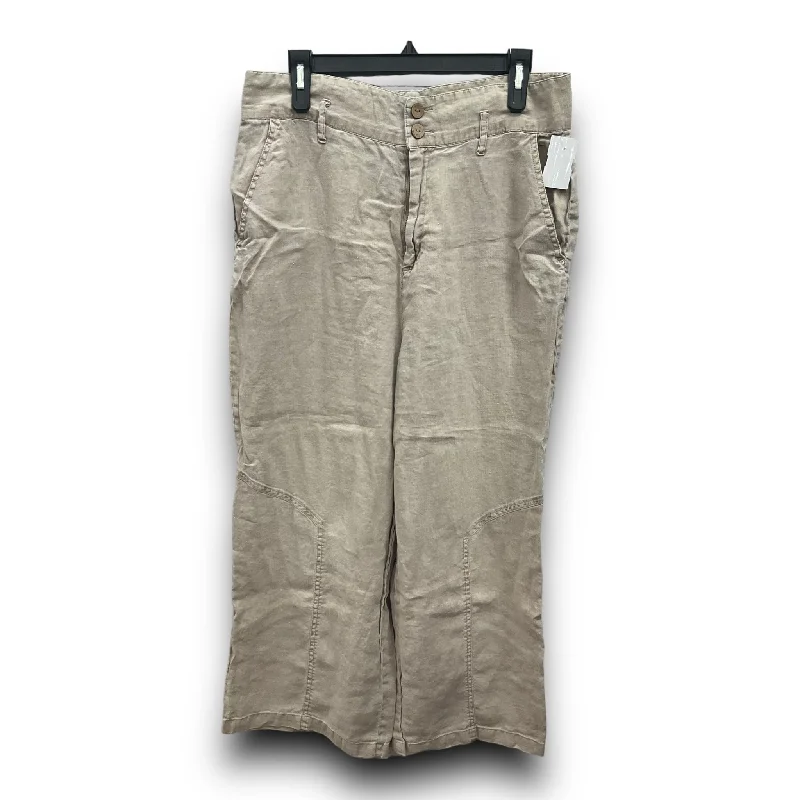 Lightweight culottes pants for summer fashion flair -Tan Pants Linen Nicole Miller, Size L