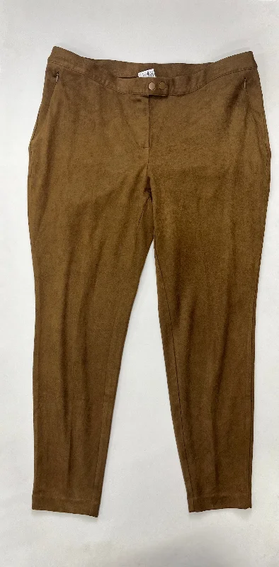 Lightweight linen pants for beach vacation style -Brown Pants Work/dress J Jill, Size 18